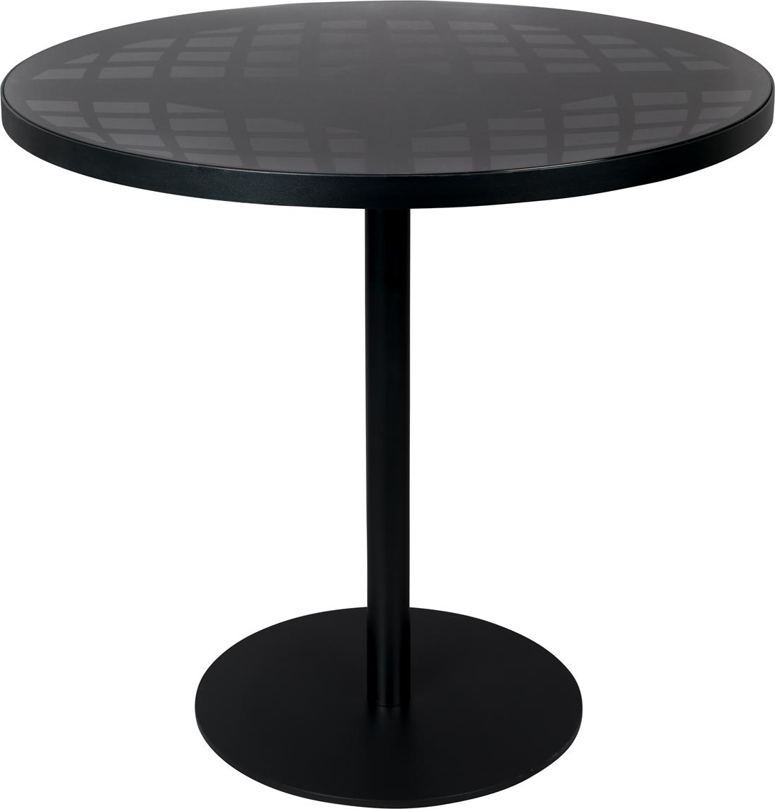 Udendørs Bistrobord Zuiver Albert Antracit Ø80 cm Glasskive