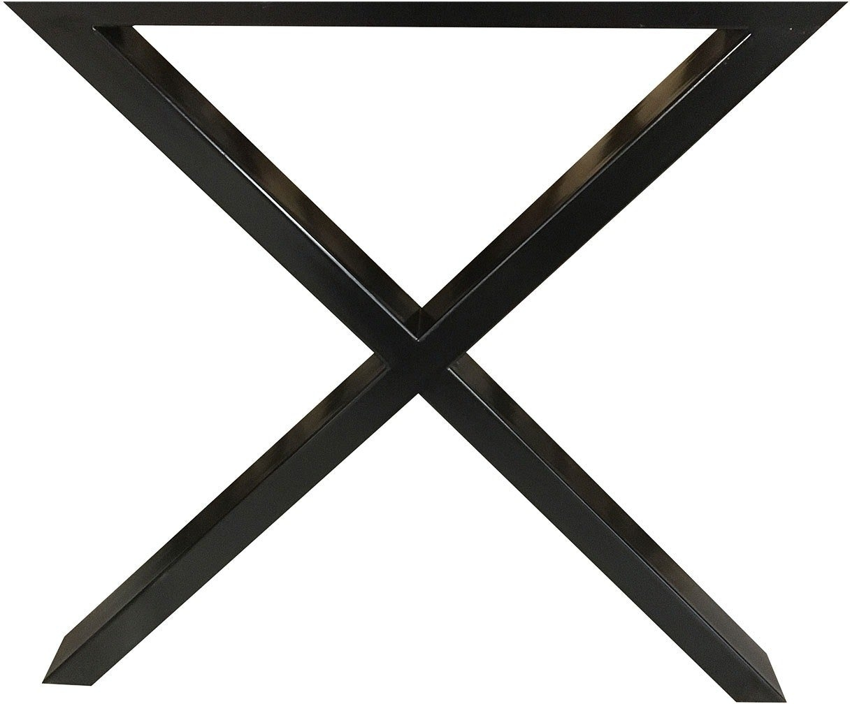 Udendørs Bordstel House Of Sander Gx   Sort Galvaniseret Metal Til Havebord  Robust Krydset Ramme 70   70     15 Cm