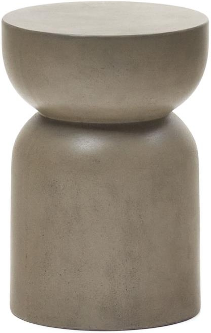 Udendørs Cement Sidebord Kave Home Garbet 32x32x46 Cm Grå
