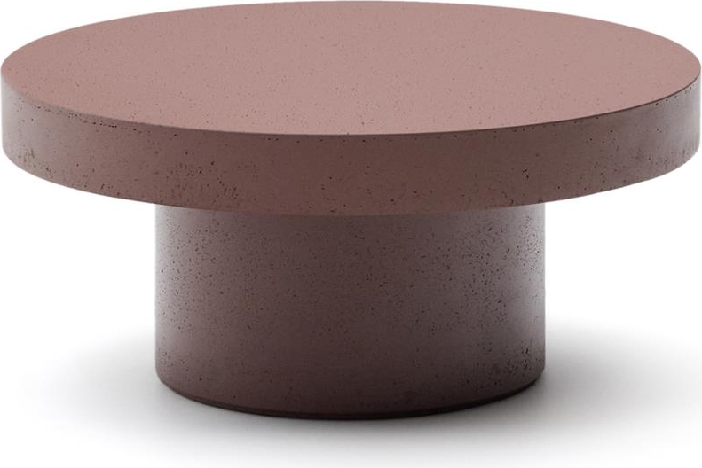 Udendørs Cementbord Kave Home Aiguablava Kaffebord ø66 H30 Cm Bordeaux