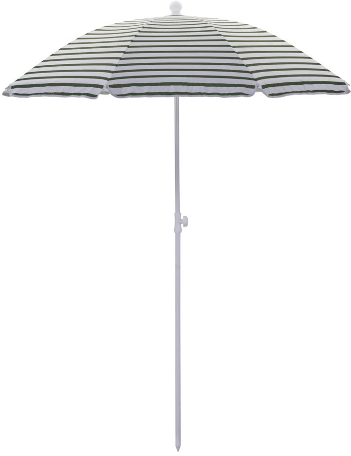 Udendørs Fritstående Parasol Og Haveparasol House Doctor Oktogon ø180 Cm Grøn Hvidstribet