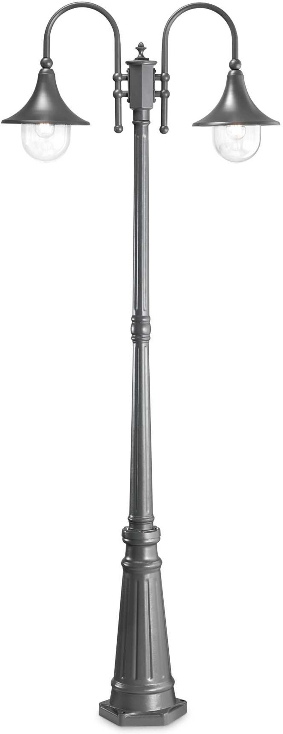 Udendørs Gulvlampe Ideal Lux Cima H216 Cm Antracit Ip43 Metal Plast 2xe27