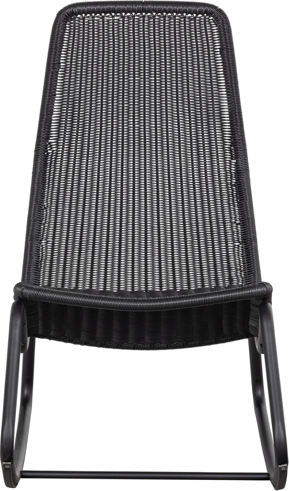 Elegant Udendørs Gyngestol i Sort Rattan & Metal