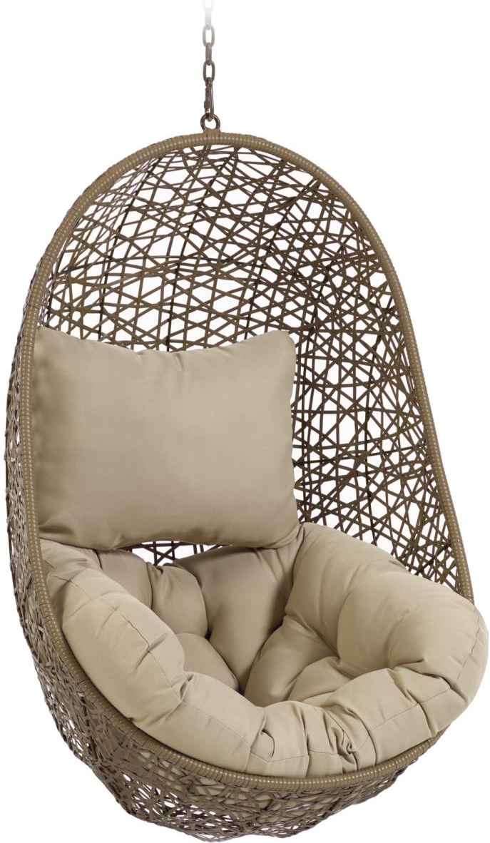 Udendørs Hængestol Kave Home Florina Flettet Polyrattan Med Beige Puder