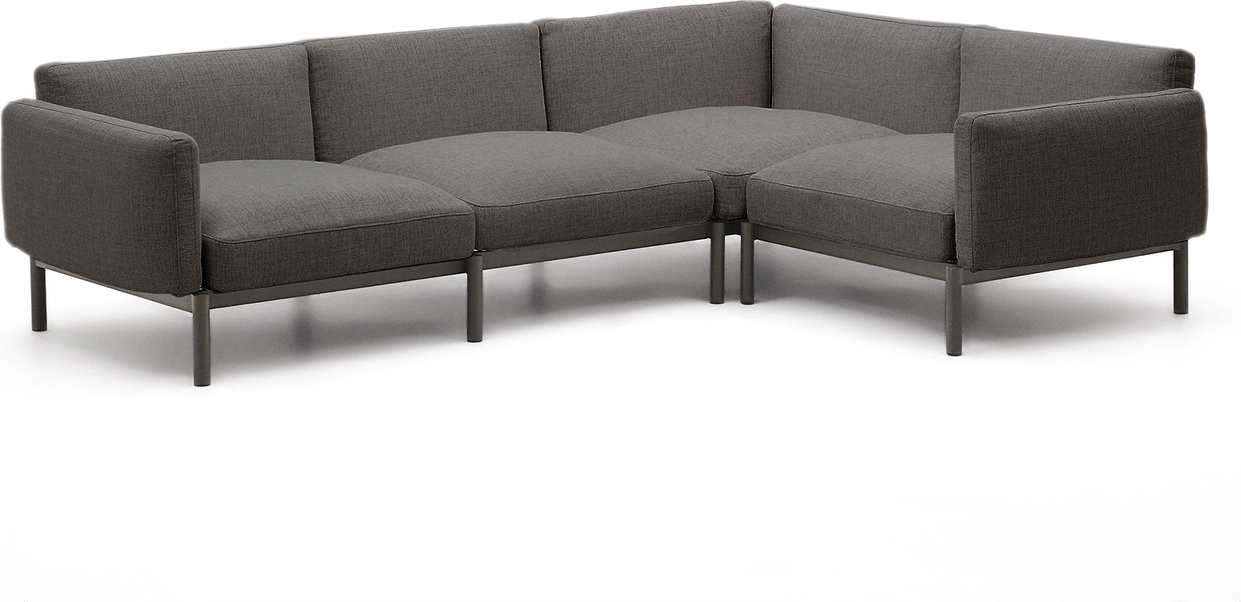 Udendørs Hjørnesofa - 5-personers Grå Aluminium Tilbud