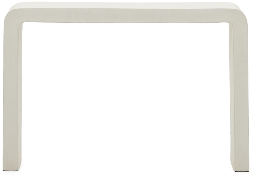 Udendørs Konsolbord Kave Home Aiguablava Cement Hvid 80x35x120 Cm
