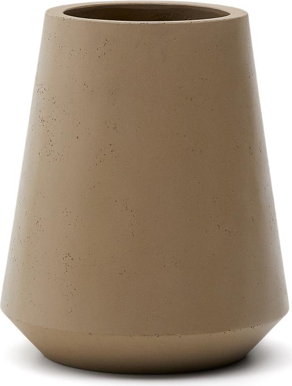 Udendørs Krukke Kave Home Calun ø50 H60 Cm Beige Cement Glasfiber