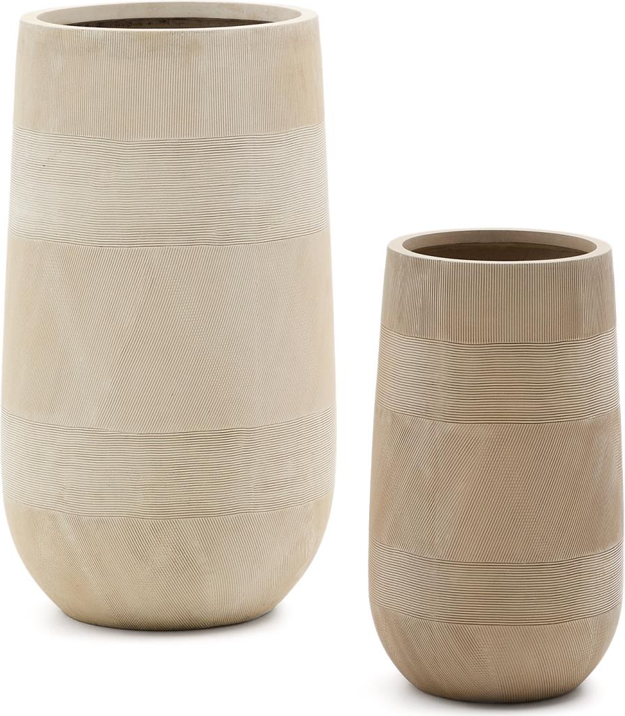 Elegant Udendørs Krukkesæt fra Kave Home Tival Beige
