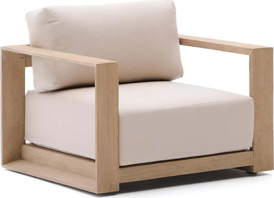 Elegant Udendørs Lænestol i Akacietræ - Beige Finish