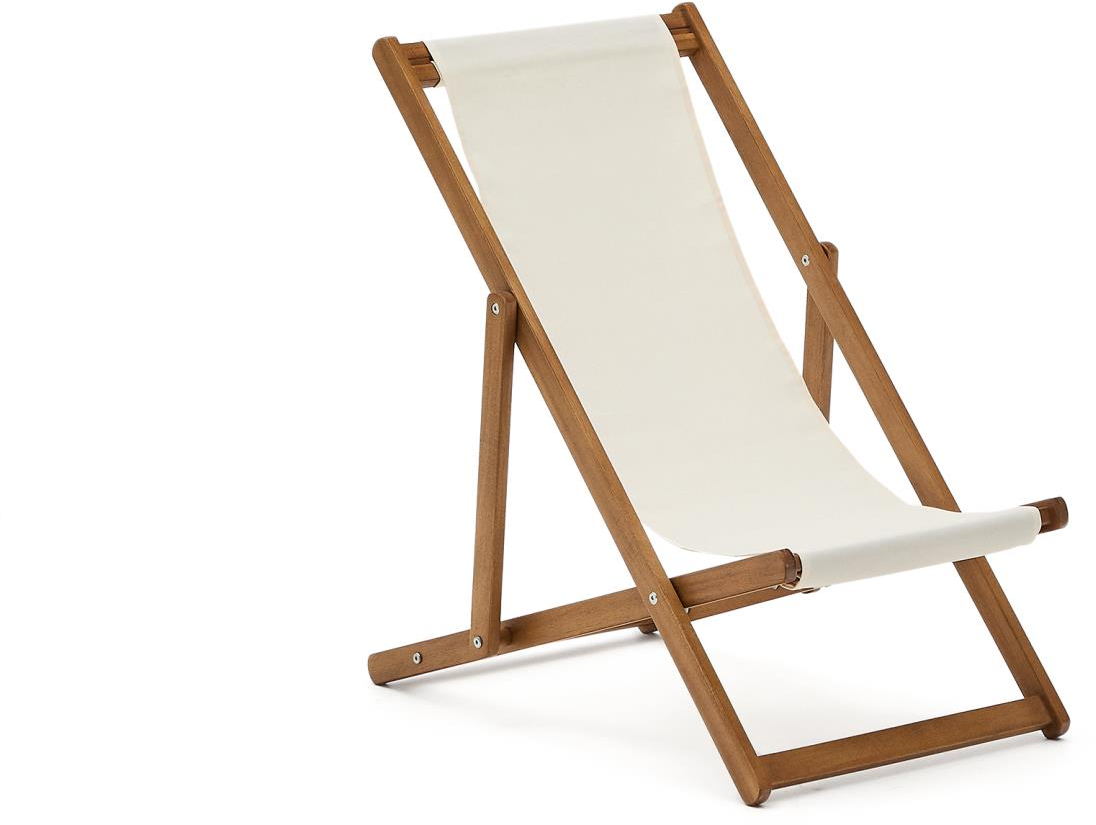 Udendørs Liggestol Børn Kave Home Adredna Foldbar Beige Akacietræ Polyester