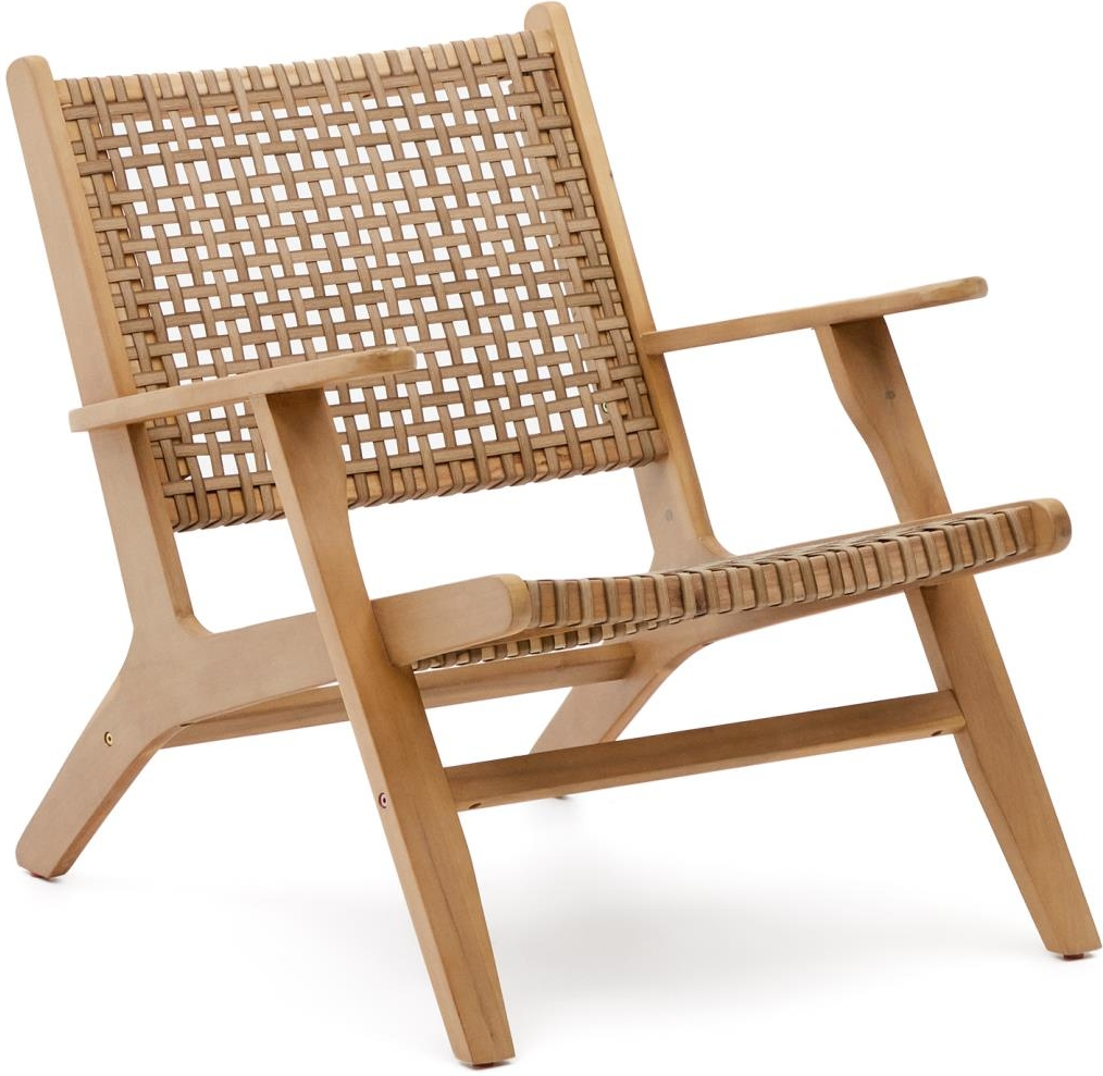 Udendørs Lounge Lænestol Kave Home Rigono Akacietræ Håndvævet Rattan Natur Beige H74ã B68ã L80 Cm