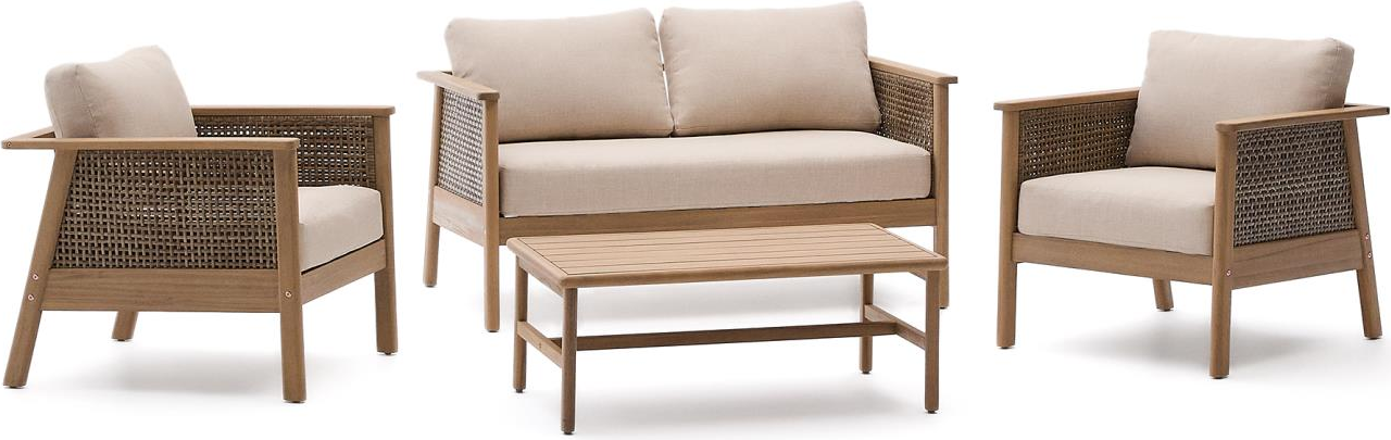 Udendørs Loungesæt Kave Home Alabe - Beige Akacietræ