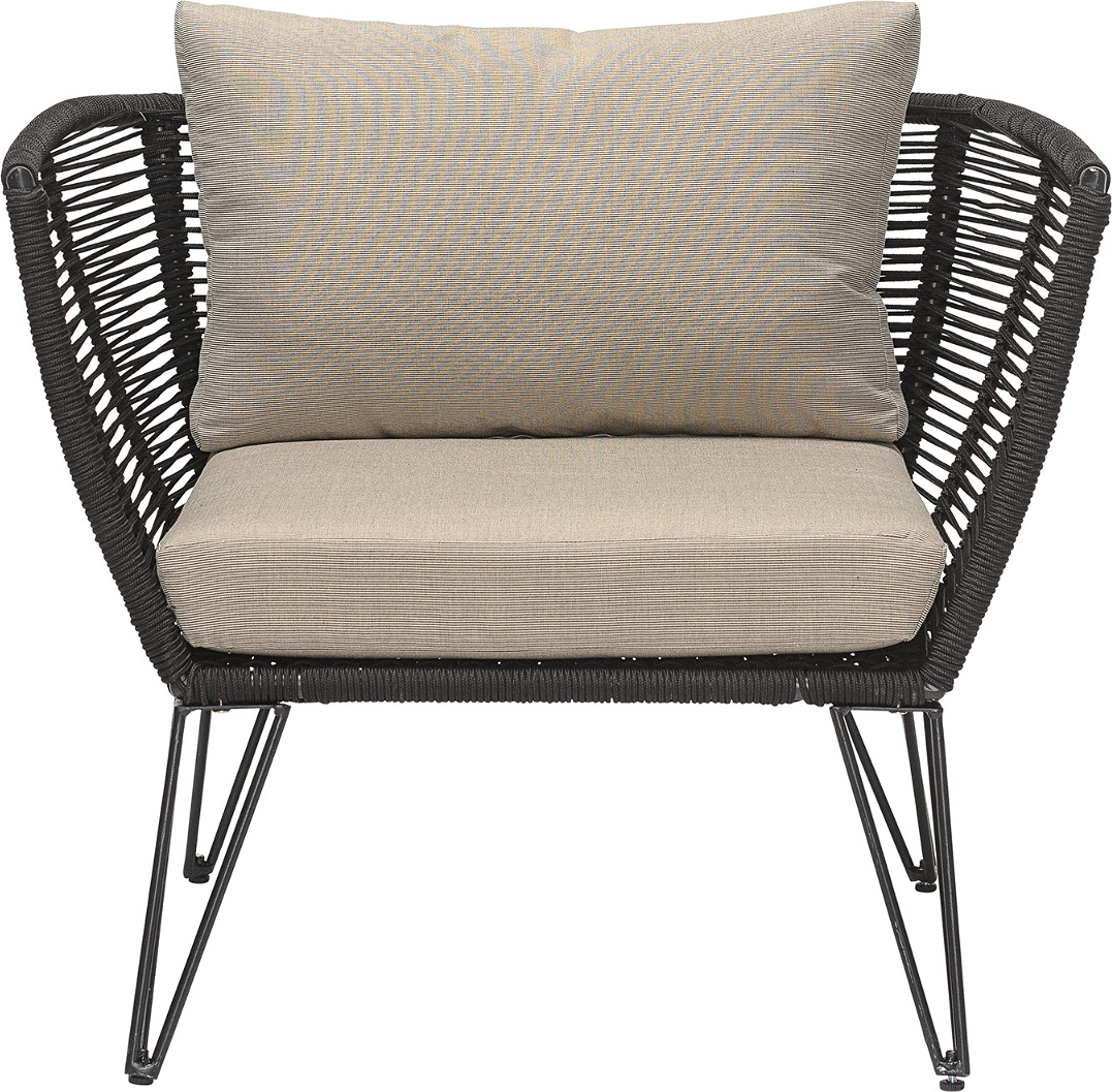 Udendørs Loungestol Bloomingville Mundo Sort Frostsikker Stål  Polyester