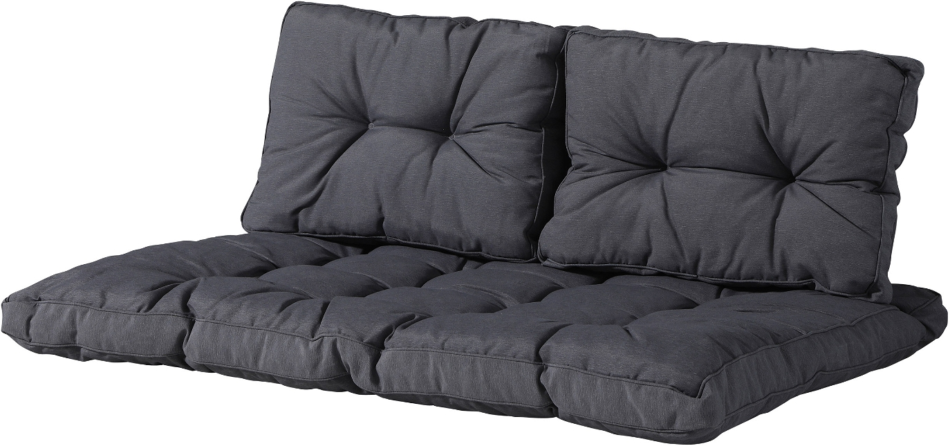 Udendørs Pallepudesæt Nordique Design Albi Mørkegrå Stofhynder 120x80x15 Cm
