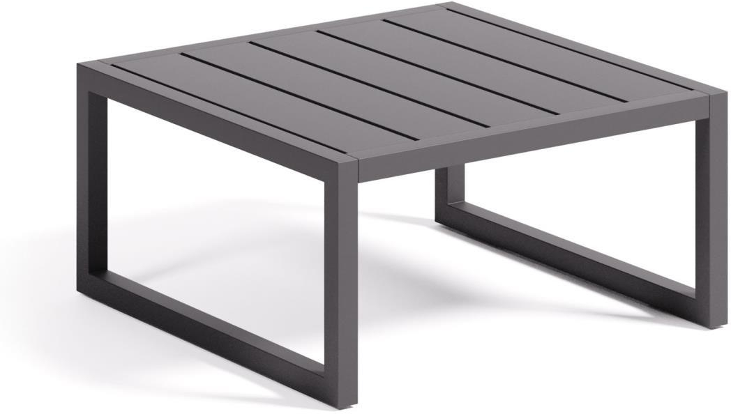 Udendørs Sidebord Kave Home Comova Sort Aluminium H30 ø60 Cm