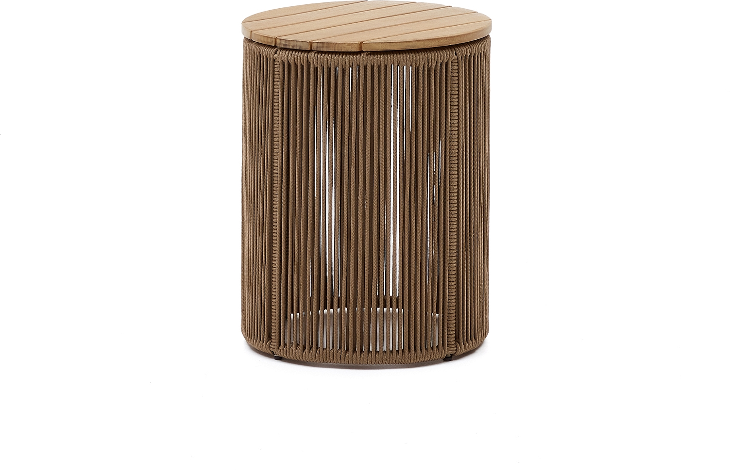 Udendørs Dandara Sidebord i Akacietræ og Stål - Beige/Sort