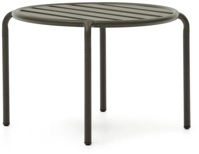 Udendørs Sidebord Kave Home Joncols Grøn Aluminium Rust- Og Uv-bestandig H42ã B68ã D68 Cm