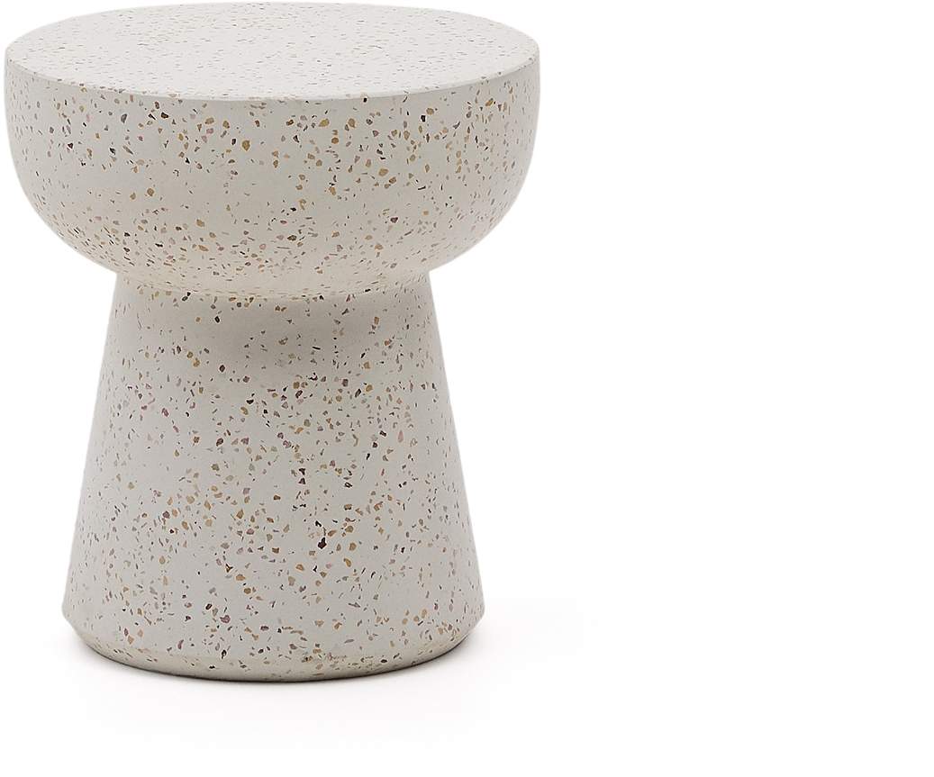 Udendørs Sidebord Kave Home Pada i Hvid Terrazzo 40x40 cm