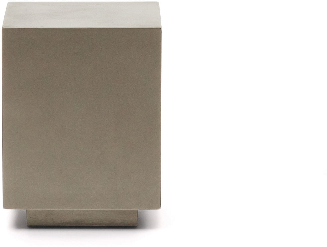 Udendørs Sidebord Kave Home Rustella Grå Fibercement ø35 H46 Cm