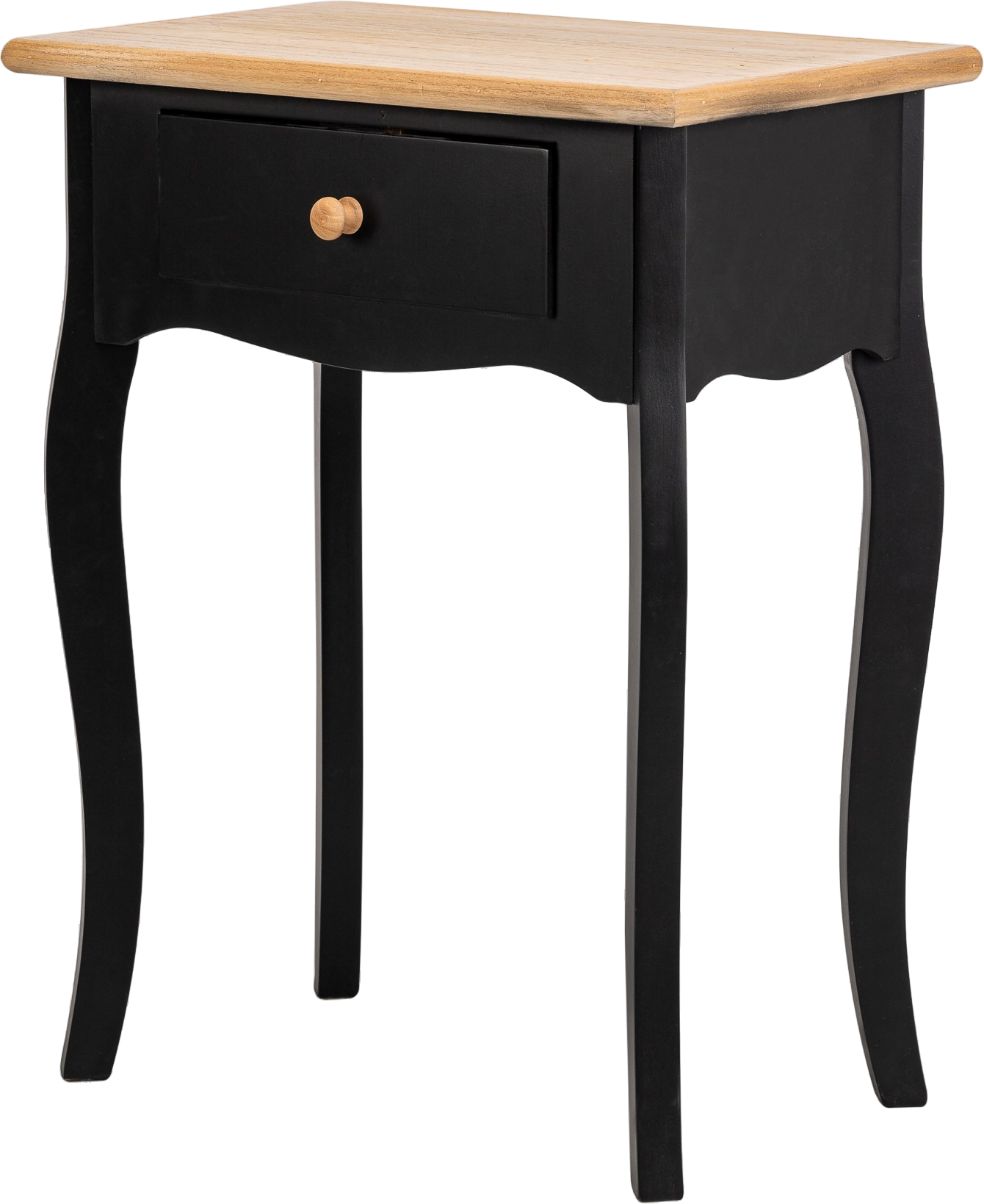 Udendørs Sidebord Nordlys Furniture Montaigne   Sortmalet Træ Med Naturask-top