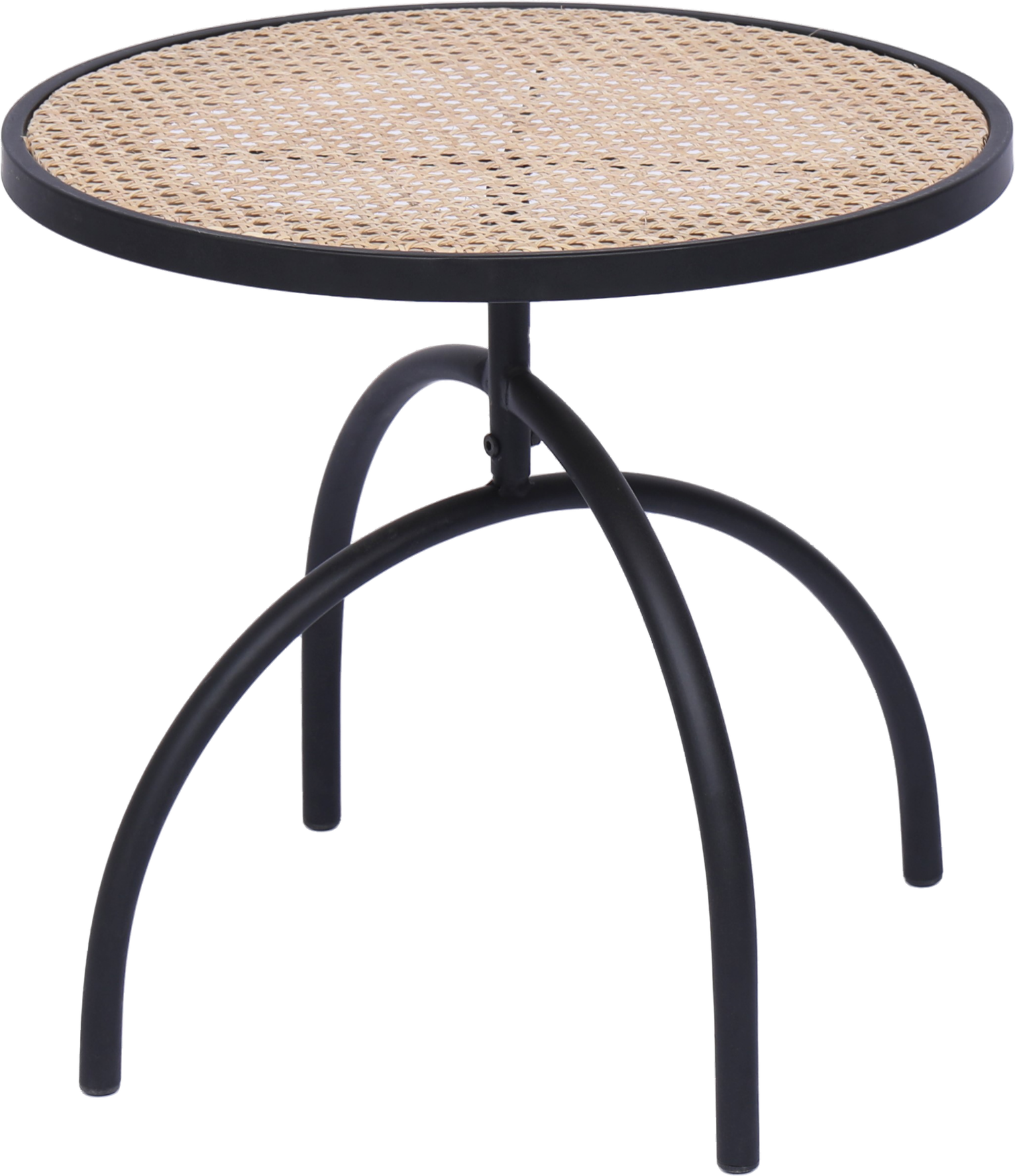 Udendørs Sidebord Og Sofabord Nordlys Furniture Yoki Rattan ø45   H41   Cm Sortlakeret Metal