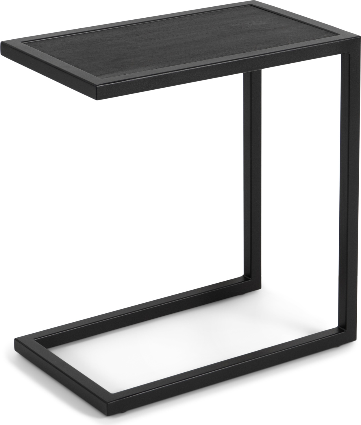 Udendørs Sidebord Spinder Design Divani Sort Stål   Børstet Egetop ø58ã H54 Cm