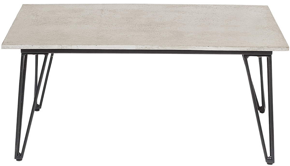 Udendørs Sofa- og Sidebord i Grå Stål og Cement