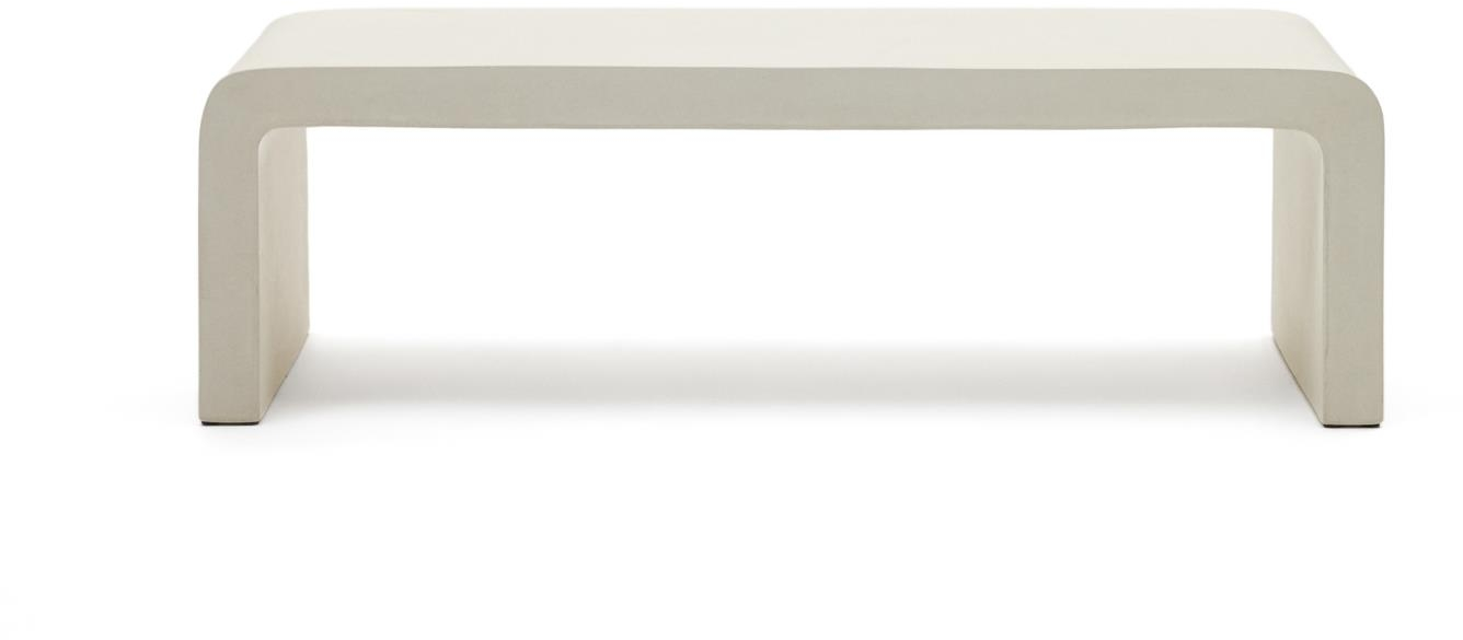 Udendørs Sofabord Kave Home Aiguablava Hvid Cement 135x65x40 Cm
