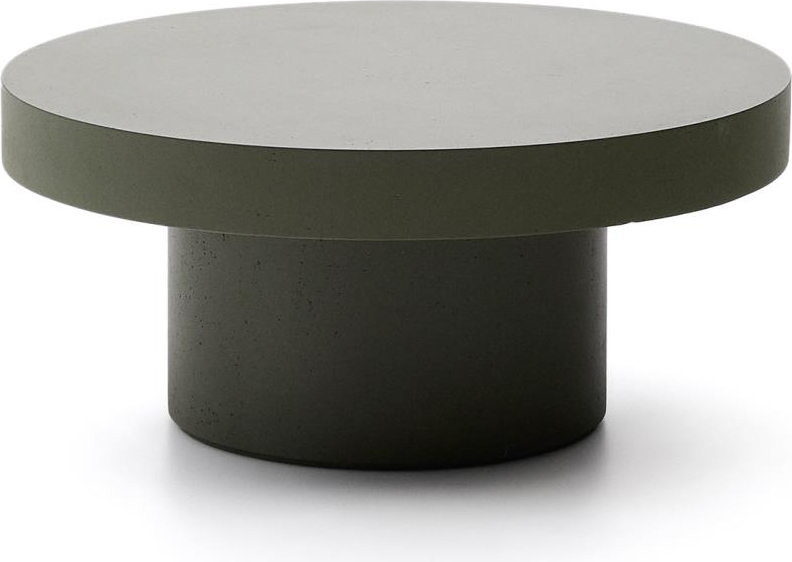 Udendørs Sofabord Kave Home Aiguablava ø66 Cm Mørkegrøn Cementfiber