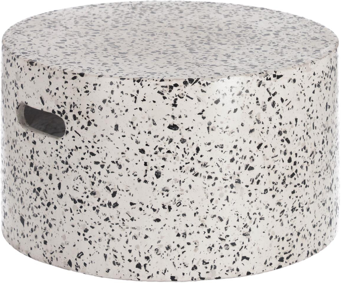 Udendørs Sofabord Kave Home Jenell Cement Med Hvid Terrazzo Finish 52x52x30 Cm