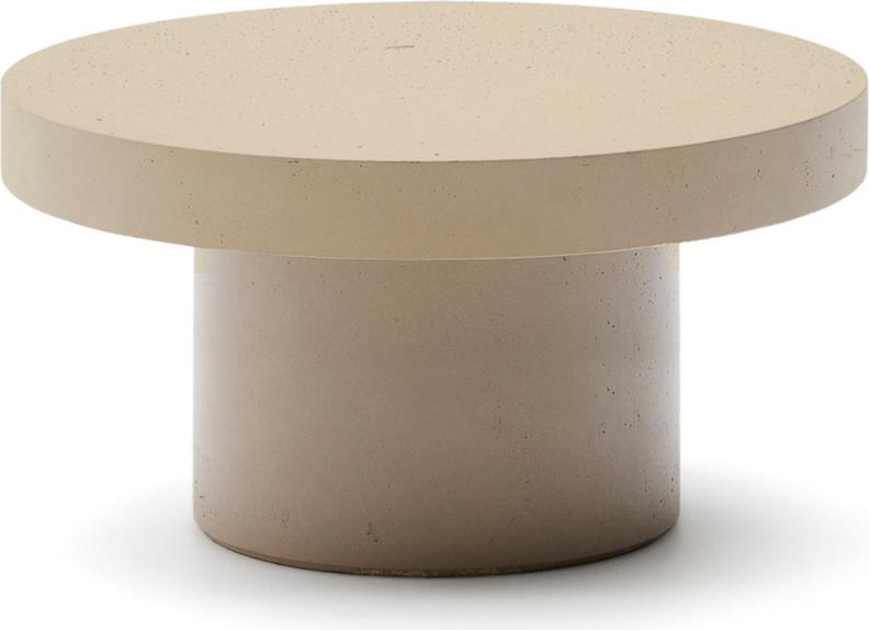 Udendørs Sofabord Og Kaffebord Kave Home Aiguablava ø90 Cm Cementfiber Beige