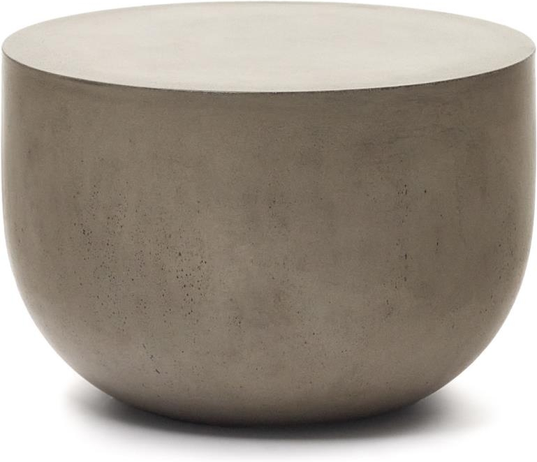 Udendørs Sofabord Sidebord Kave Home Garbet Grå Cement ø60 H40 Cm
