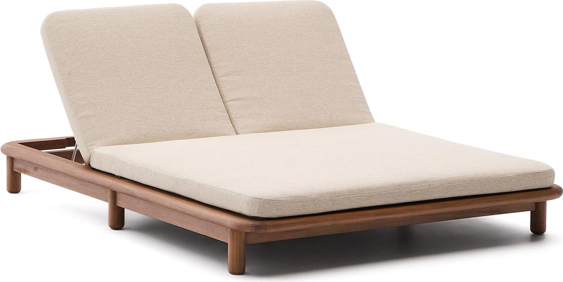 Udendørs Solseng Daybed Kave Home Turqueta -personers Teak Brun