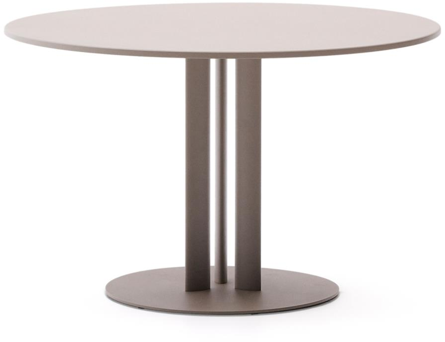 Udendørs Spisebord Haverbord Kave Home Sedalis ø80xh75 Cm Taupe Pulverlakeret Metal