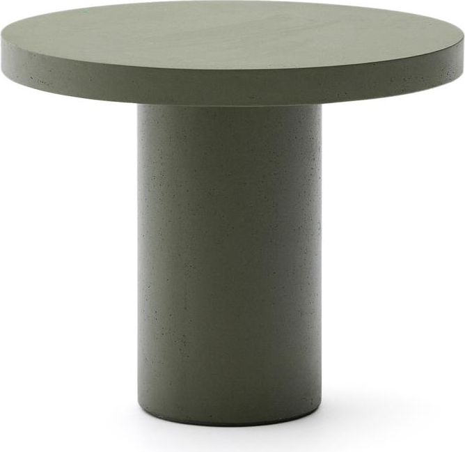Udendørs Spisebord Kave Home Aiguablava ø90 Cm Glasfiberbeton Mørkegrøn