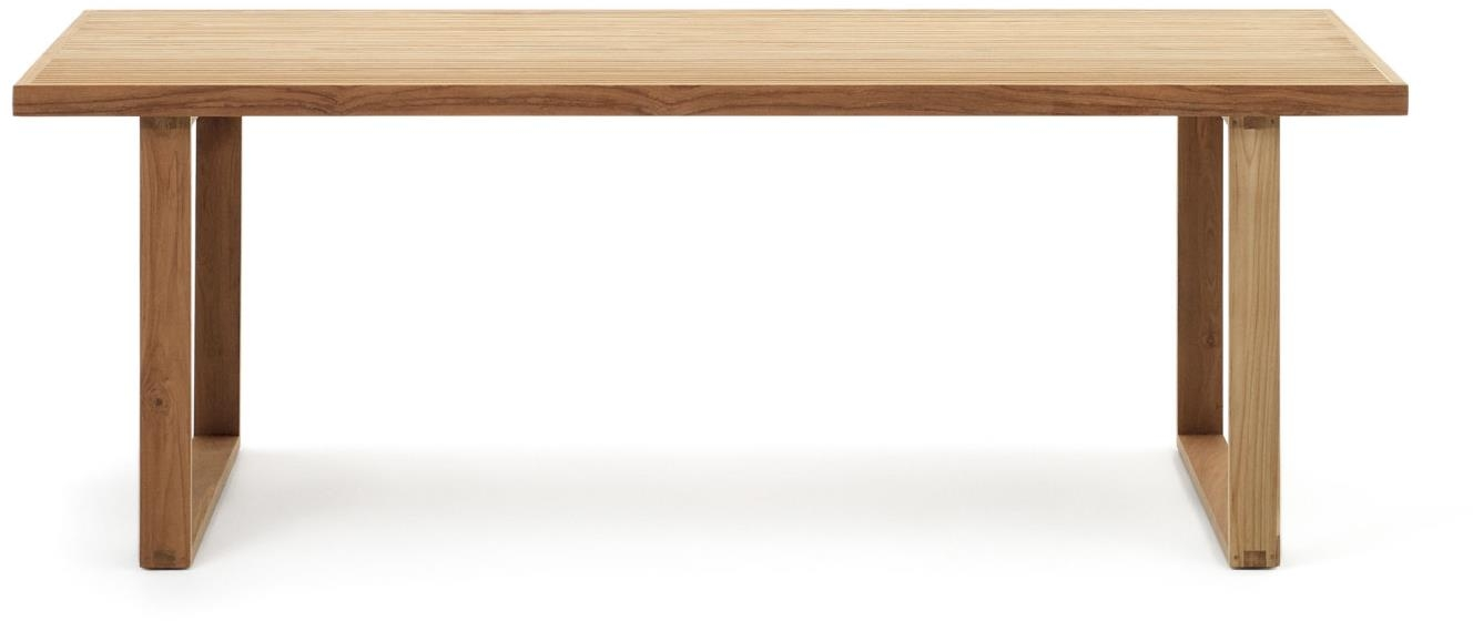 Udendørs Spisebord Kave Home Canadell Massivt Genanvendt Teak Natur 220 100 77 Cm