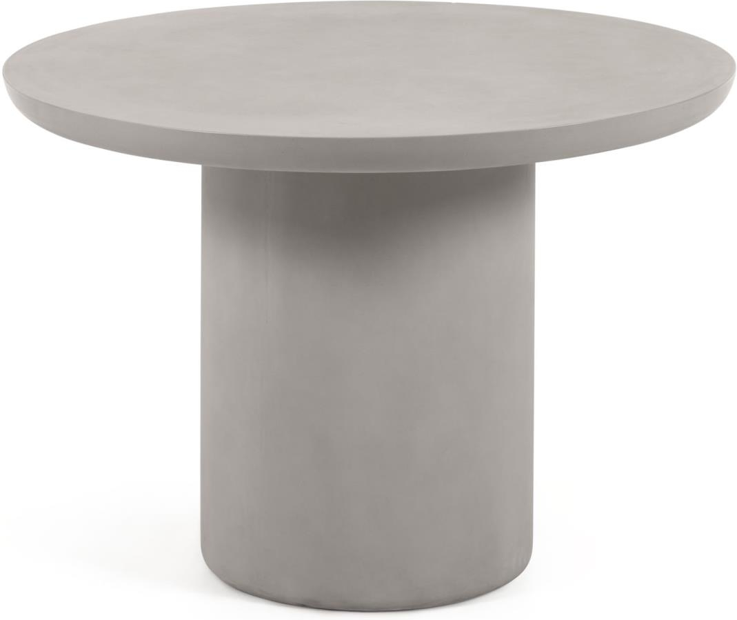 Udendørs Spisebord Kave Home Taimi   Naturfarvet Cement ø110   H76 Cm Moderne Nordisk Terrassebord