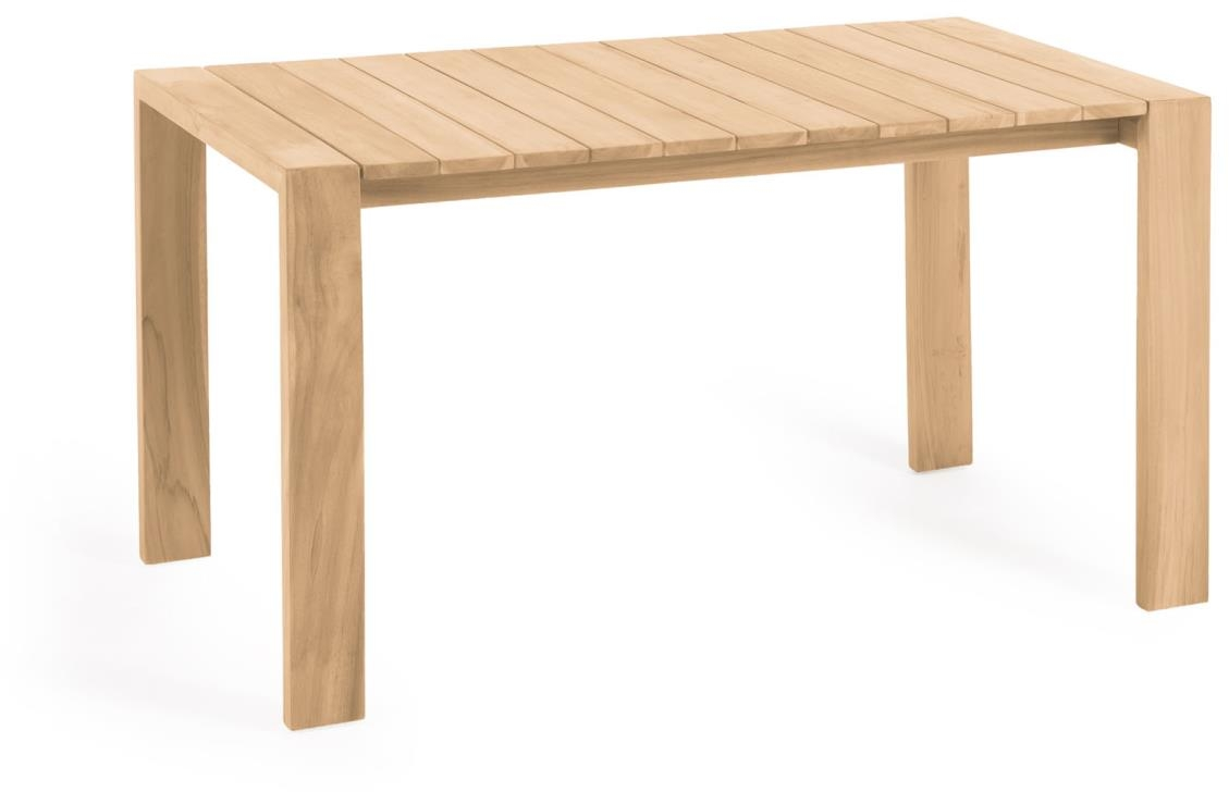 Udendørs Spisebord Kave Home Victoire Massivt Teak 160x90x77 Cm Rustikt Kolonialt Til Personer