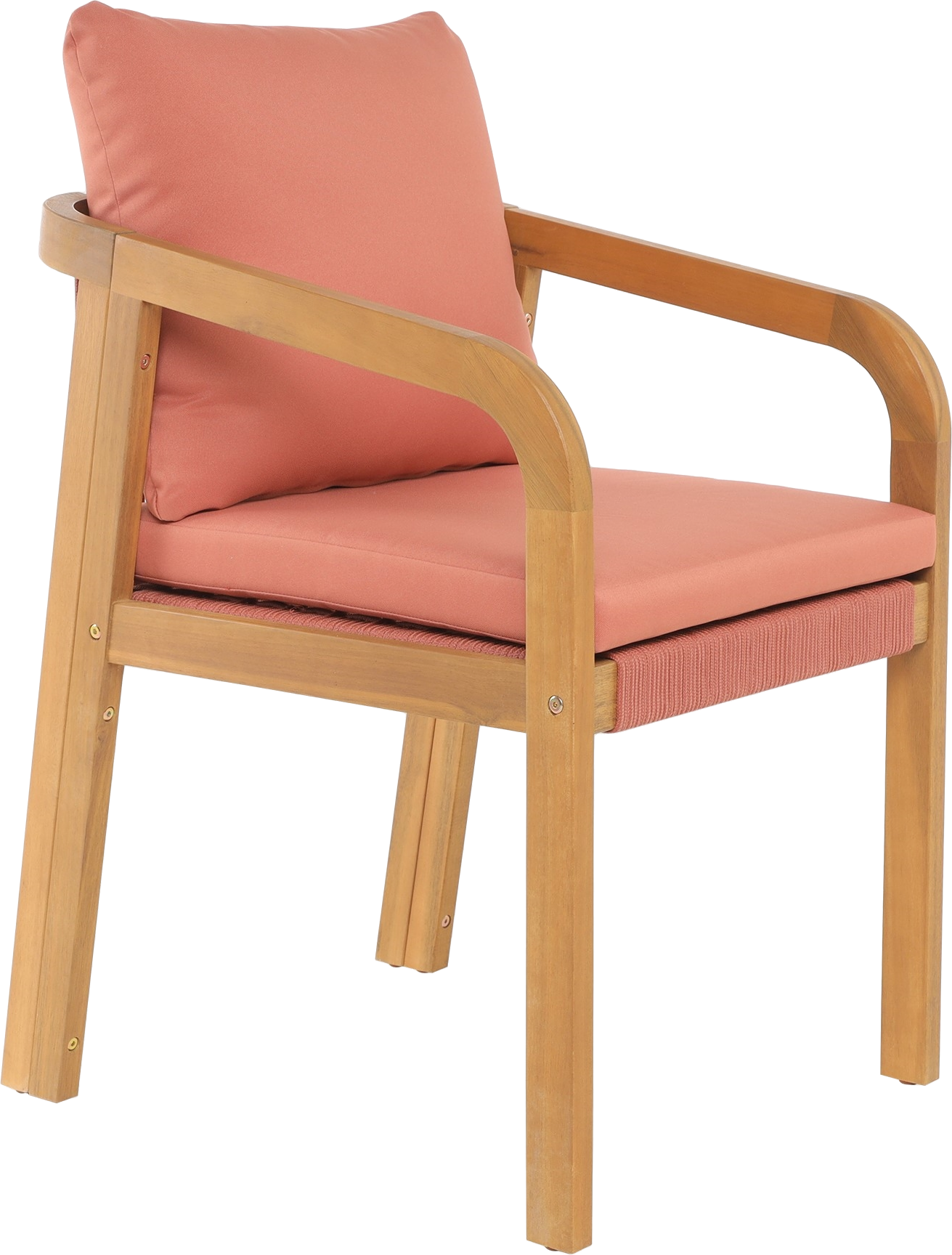 Udendørs Spisebordsstol Delgado Fra Nordlys Furniture   Fsc-akacietræ Med Lyserøde Bløde Hynder H88ã B51ã D61 Cm