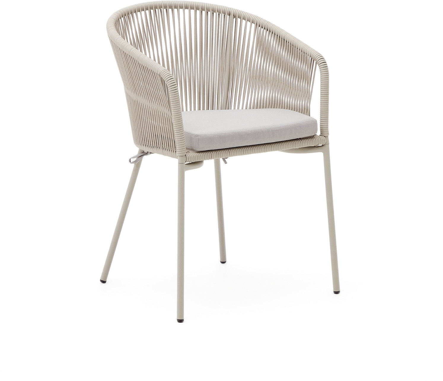 Udendørs Spisebordsstol Med Armlæn Havestol Kave Home Yanet Ecru H80ã B54ã L56 Cm