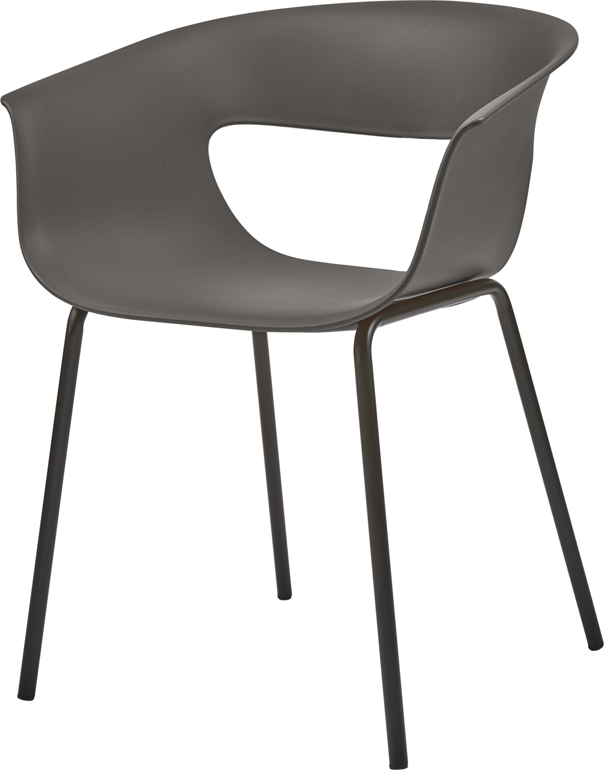 Udendørs Spisebordsstol Med Armlæn Woood Collection Stine Brun Grå H75xb61xd52 Cm
