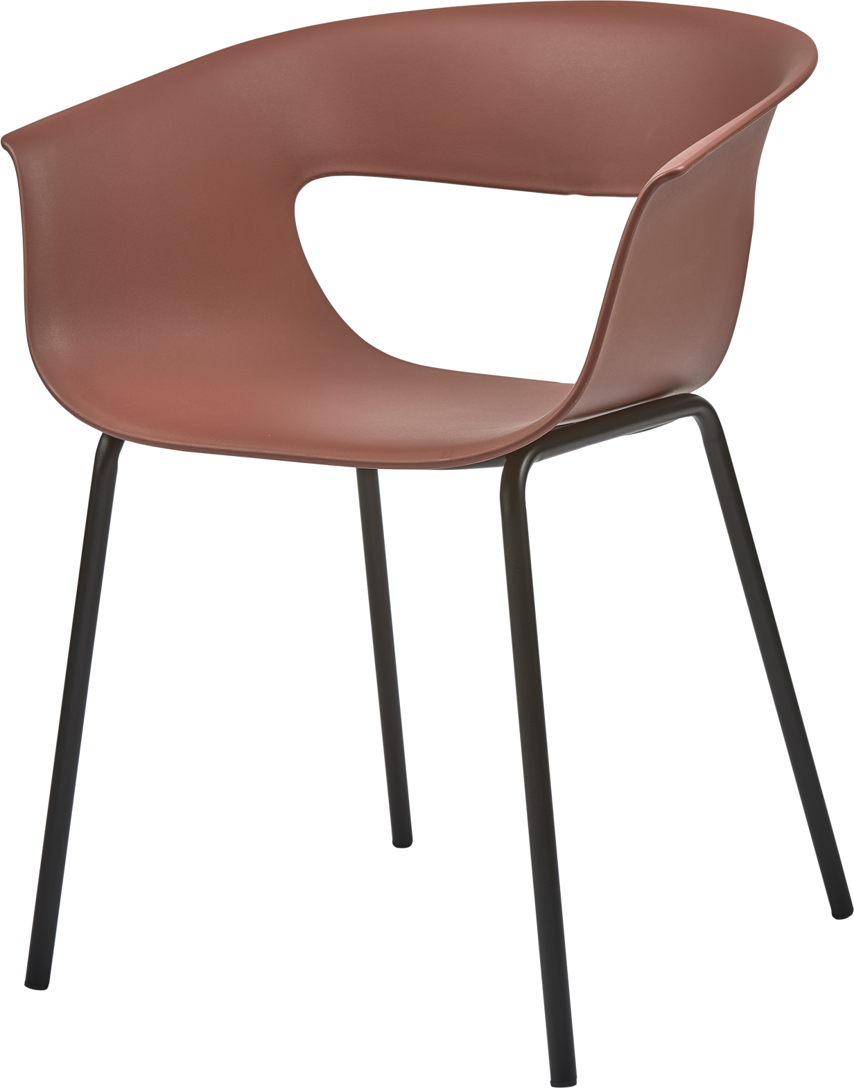 Udendørs Spisebordsstol Med Armlæn Woood Collection Stine Lyserød H75xb61xd52 Cm