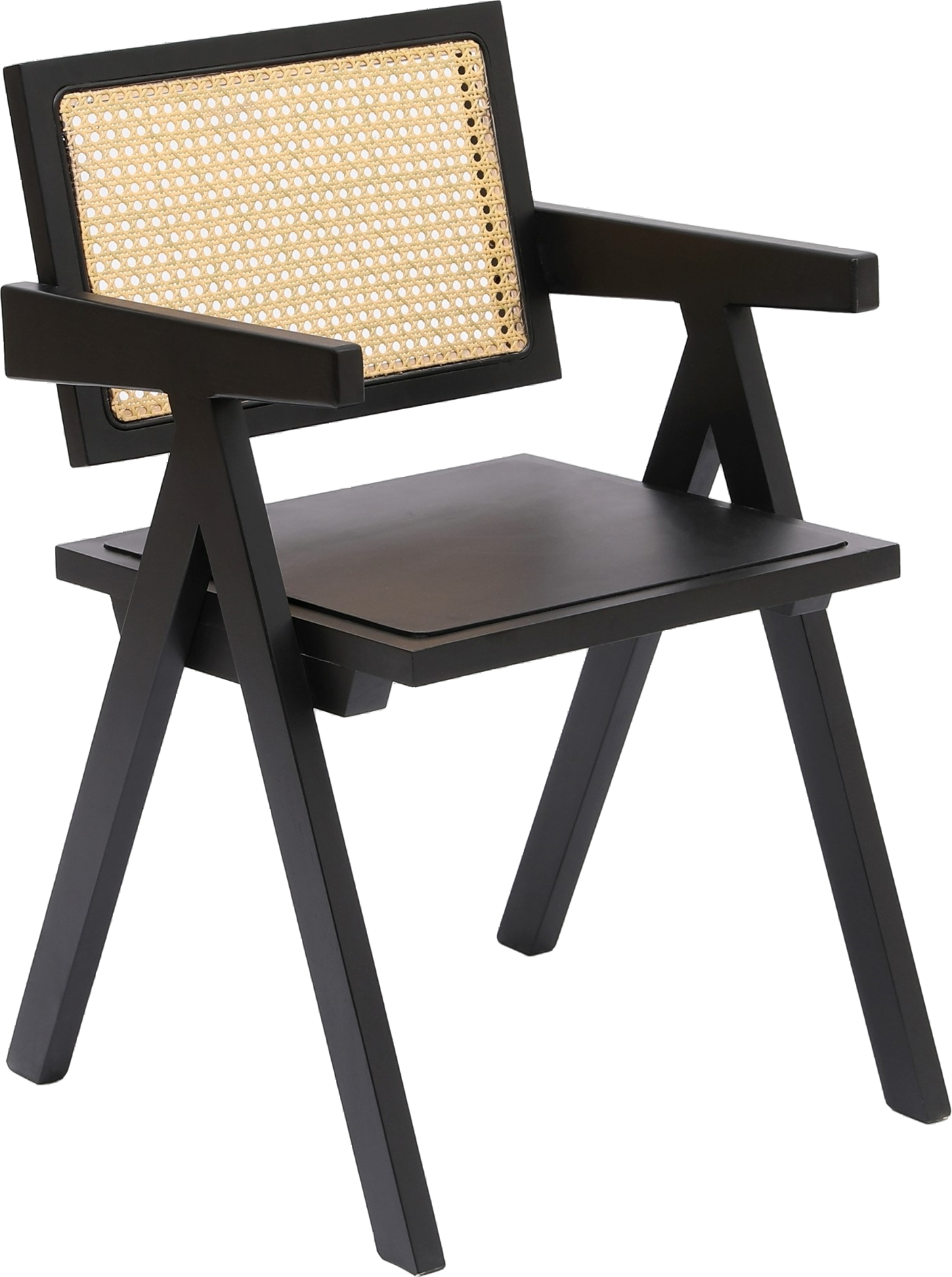 Udendørs Spisebordsstol Nordlys Furniture Madeira   Fsc Asketræ Med Sort Træ-rattanflet Ergonomisk Vejbestandig Færdigmonteret Havestol