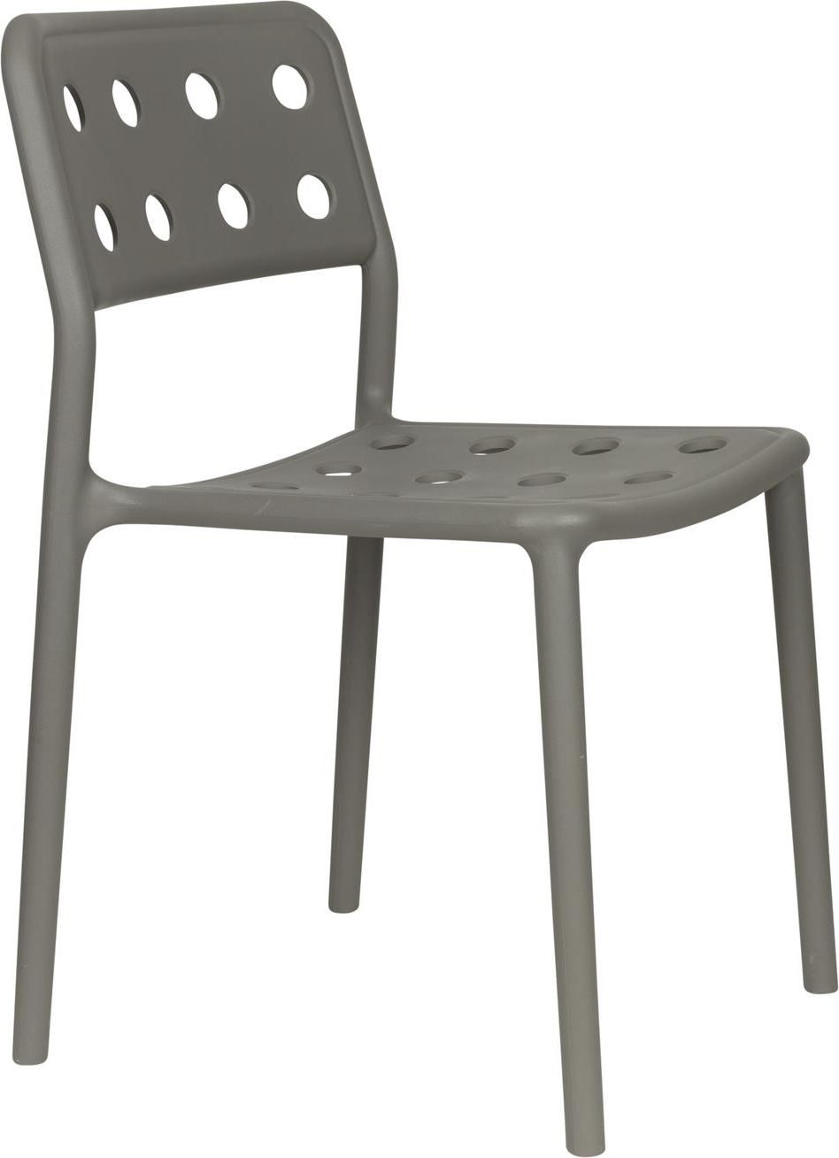 Udendørs Spisebordsstol Studio White Serra Mørkegrå Polypropylen Havestol Stabelbar Vedligeholdelsesfri Vejrbestandig H80xb45 5xl53 Cm