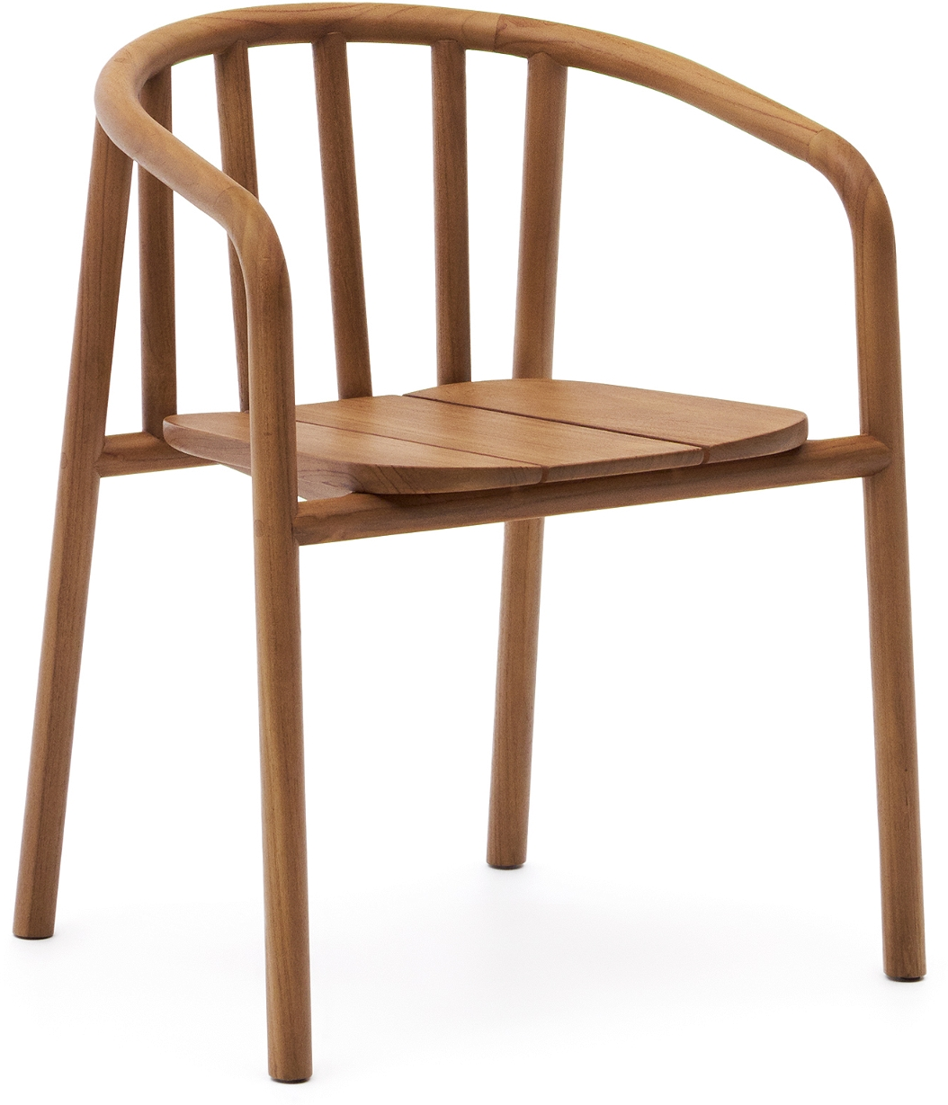 Udendørs Stabelbar Stol Havestol Kave Home Turqueta   100  Fsc-teak  Naturfinish  Armlæn  Max 160 Kg