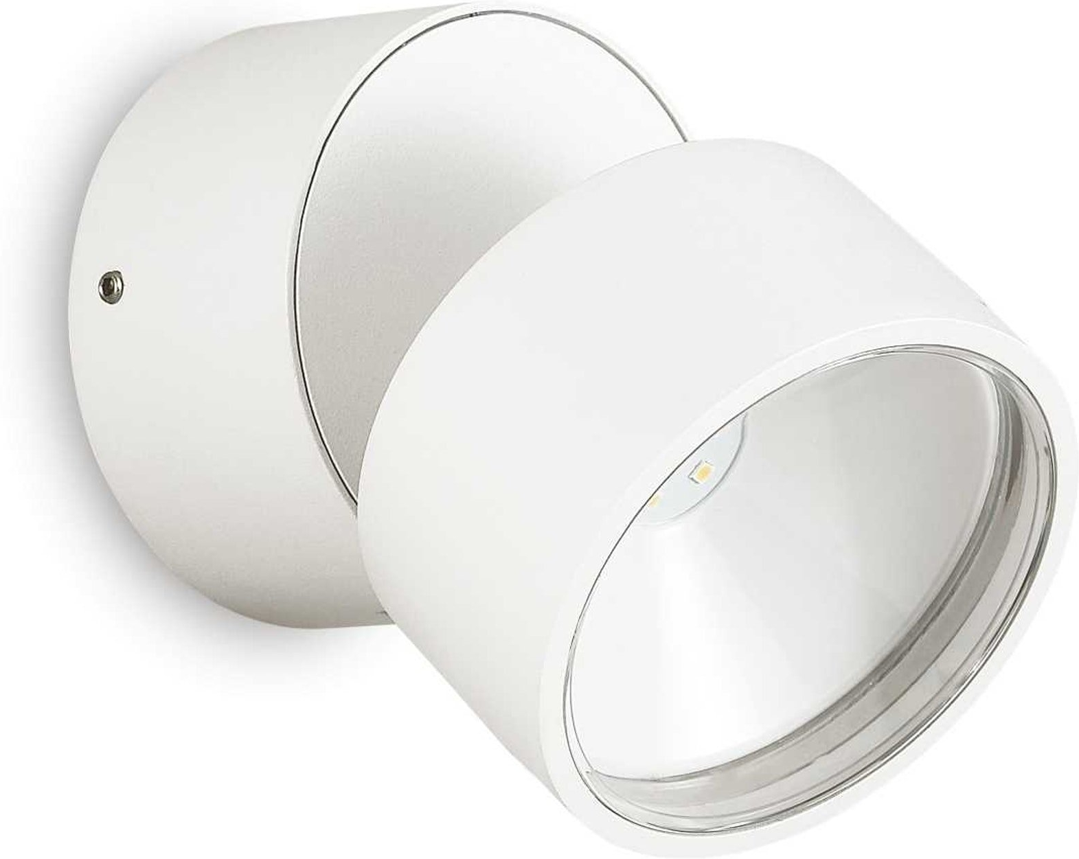 Udendørs Væglampe Ideal Lux Omega Round ø9 Cm Led 7w 610 Lm 3000   Ip54 Hvid Metal Glas