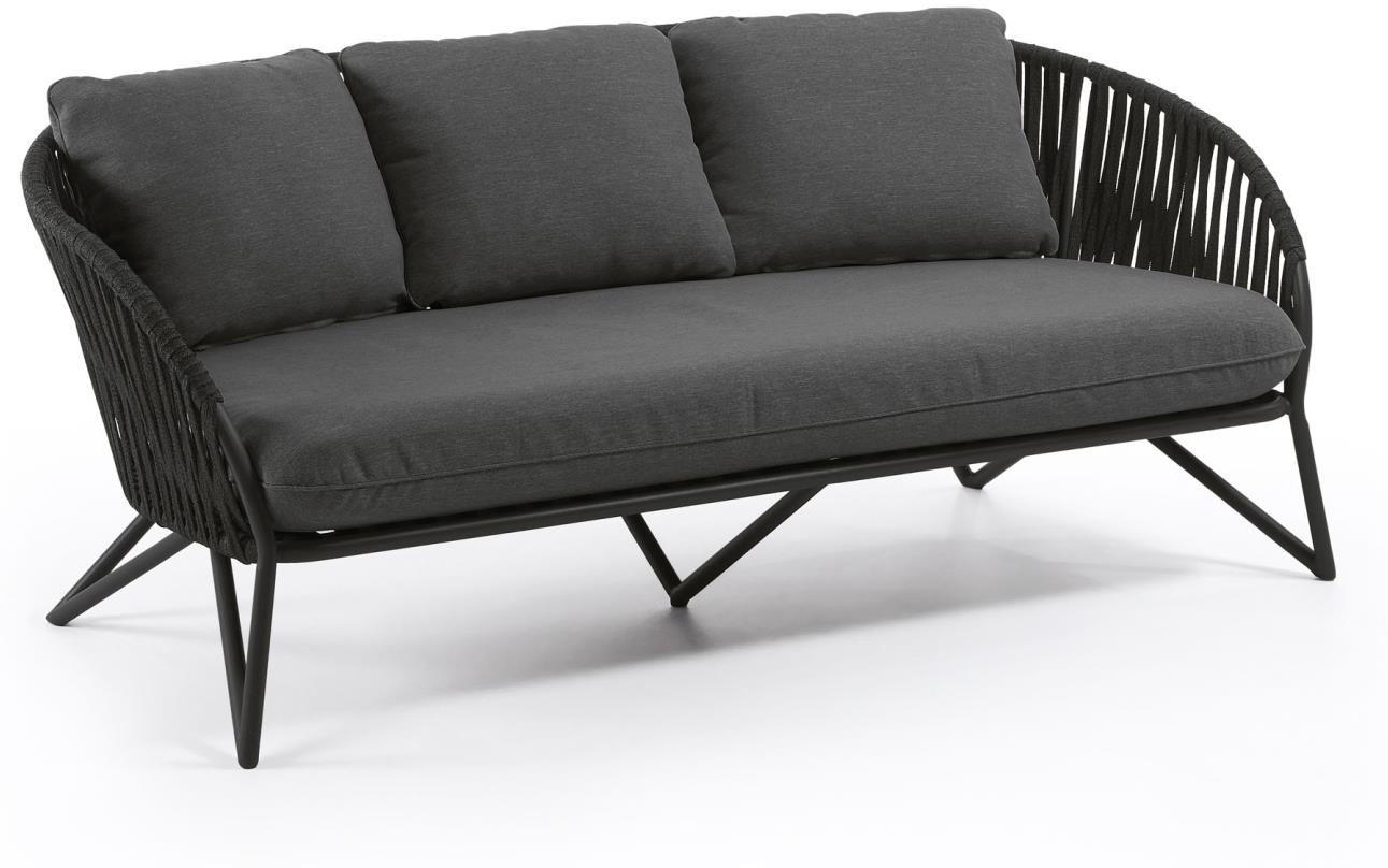 Udendørs -personers Lounge Sofa Kave Home Branzie Sort L180ã D90ã H77 Cm