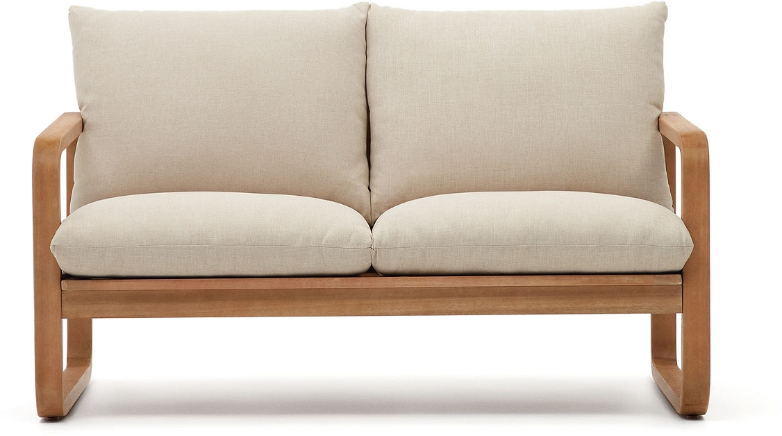 Udendørs -personers Lounge Sofa Kave Home Sacaleta Fsc-eukalyptustræ 142x82 Cm Vintage Rustik