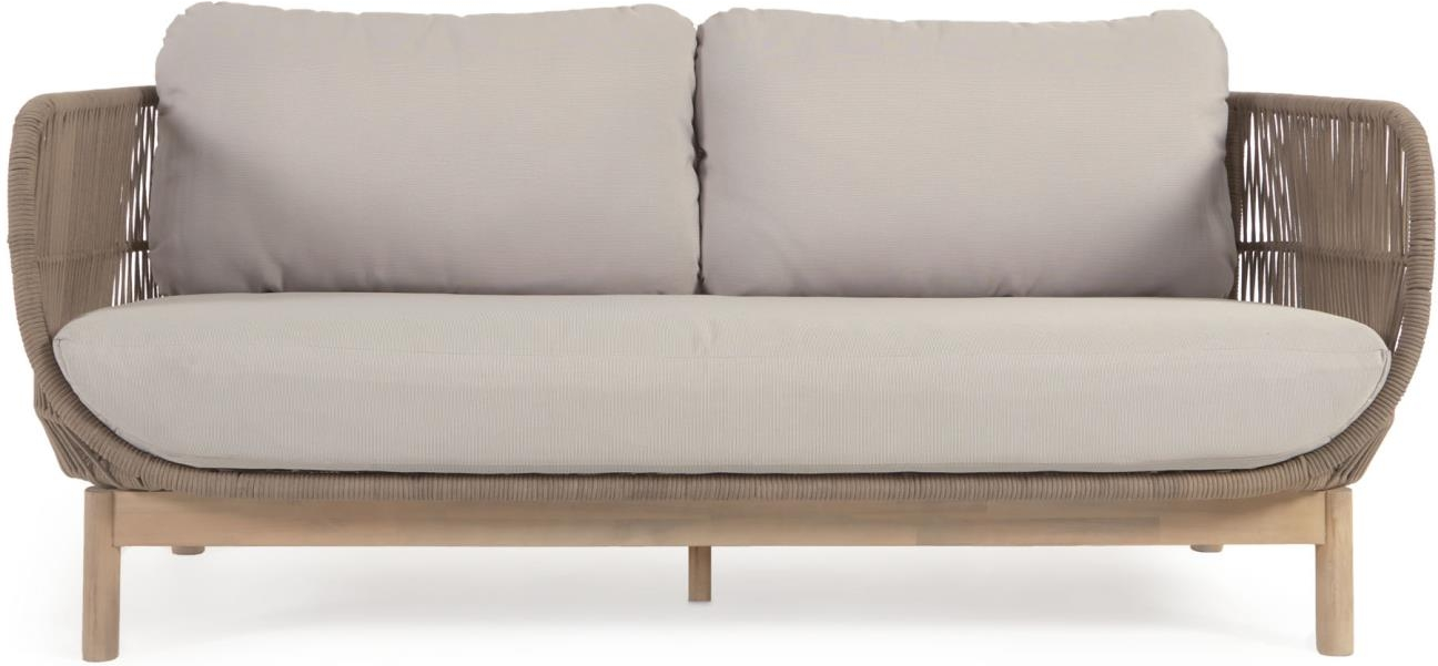 Udendørs  -personers Loungesofa Kave Home Catalina   Fsc-certificeret Akacietræ   Aluminium  Beige H78xb170xd80 Cm