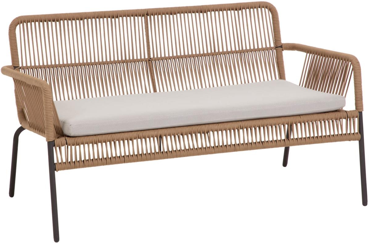 Udendørs Loungesofa til 2 - Samanta i Beige & Sort Stål